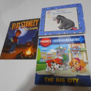 Lot 3 kids mini Books Pooh Eeyore's Bedtime Rhymes, Paw Patrol Phonics, Flat St